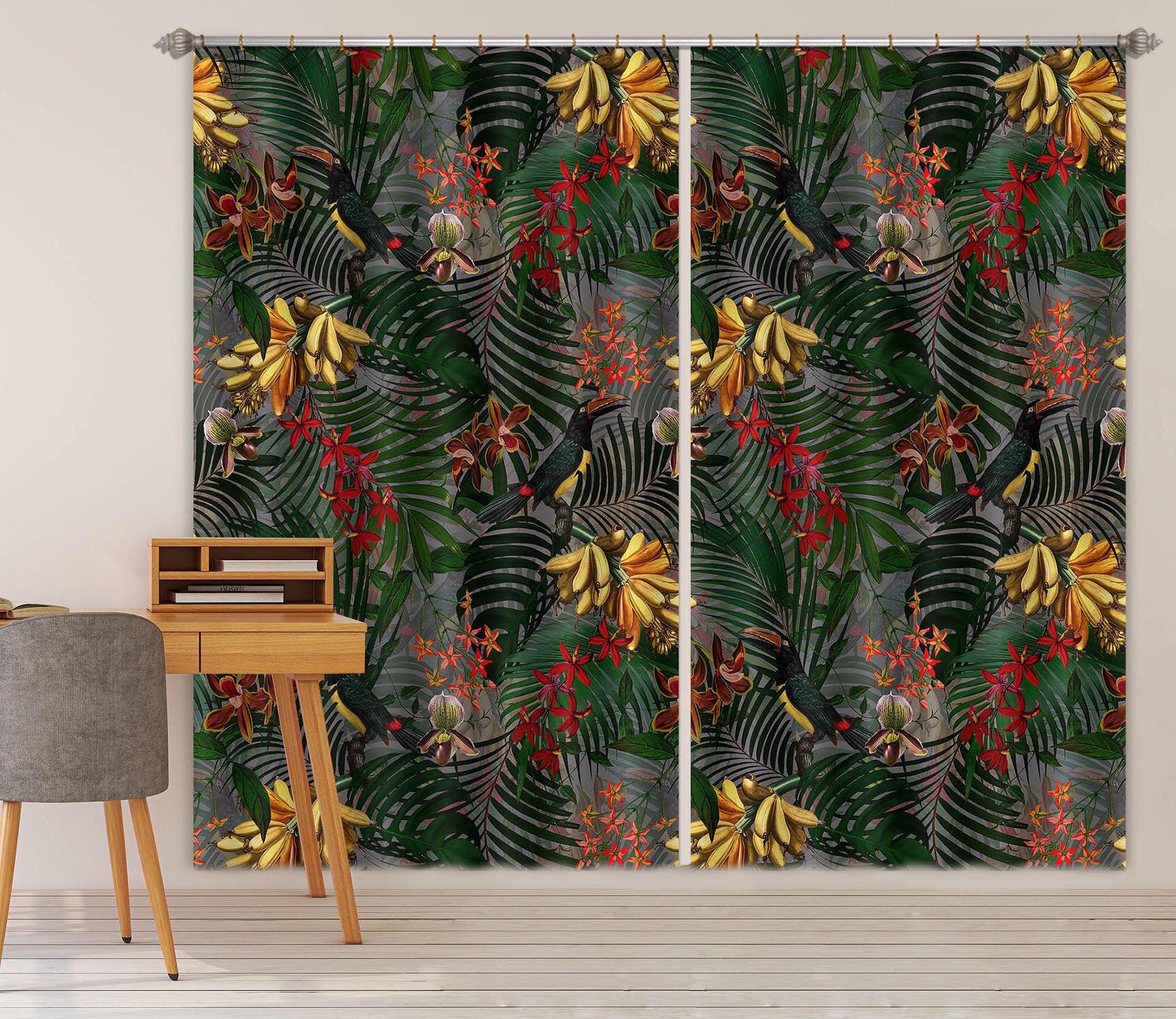 3D Leaf Flower 111 Uta Naumann Curtain Curtains Drapes