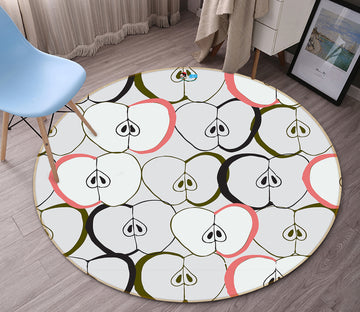 3D Apple Pattern 10580 Kashmira Jayaprakash Rug Round Non Slip Rug Mat