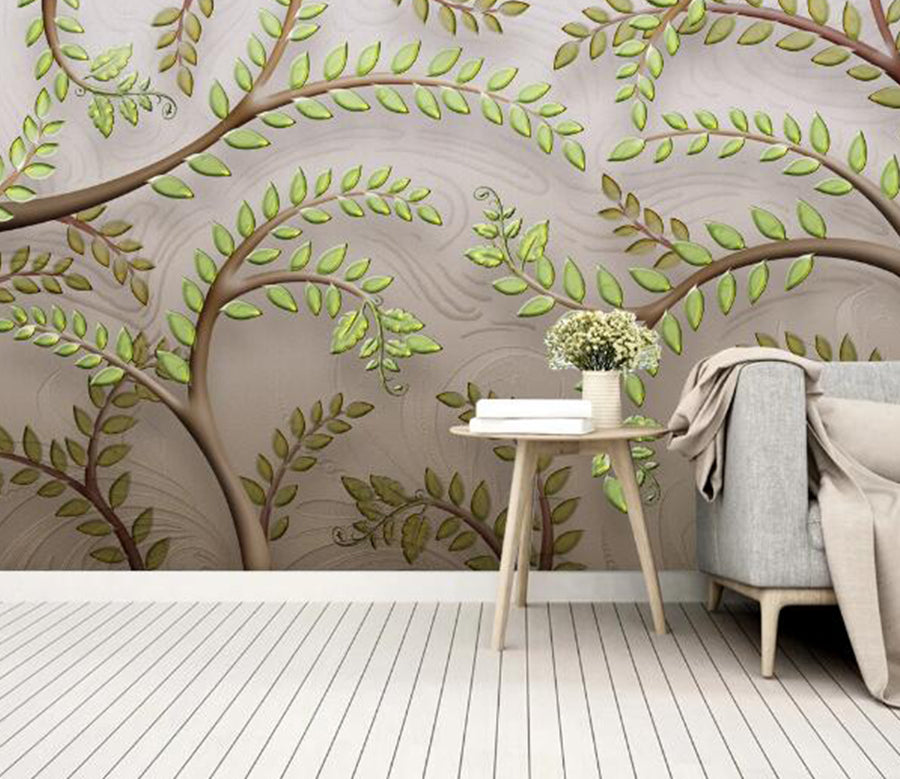 3D Leaf Decoration WC1438 Wall Murals