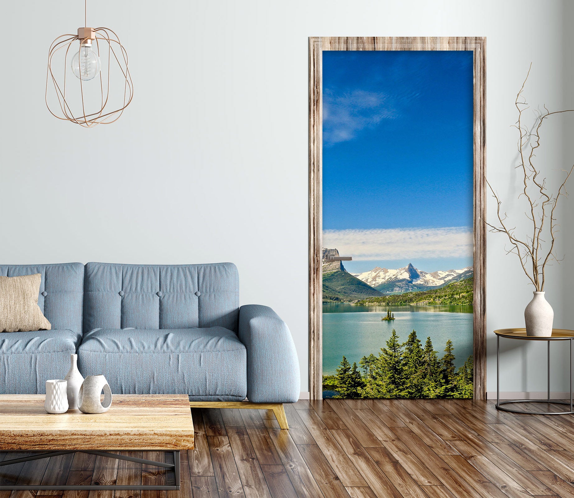 3D Lake Trees 110190 Kathy Barefield Door Mural