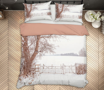 3D Railing Snow Tree 1050 Assaf Frank Bedding Bed Pillowcases Quilt