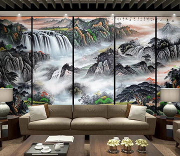 3D Waterfall Canyon WC1319 Wall Murals