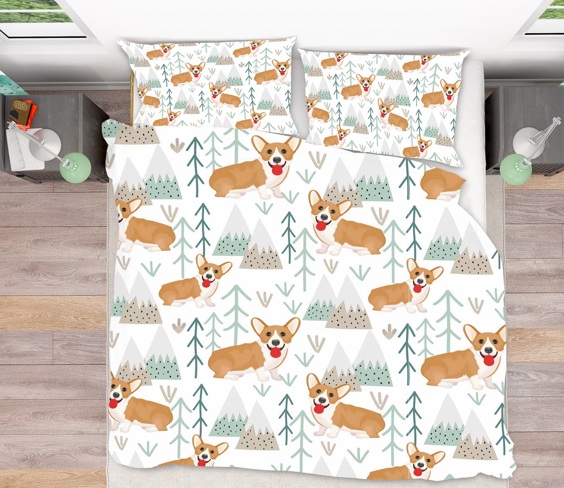 3D Cute Corgi 210 Uta Naumann Bedding Bed Pillowcases Quilt