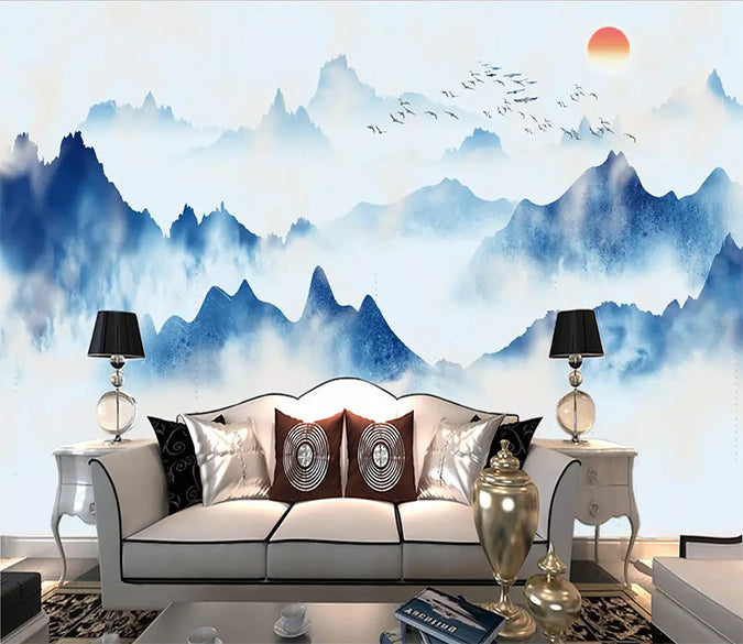 3D Misty Valley 1533 Wall Murals Wallpaper AJ Wallpaper 2 