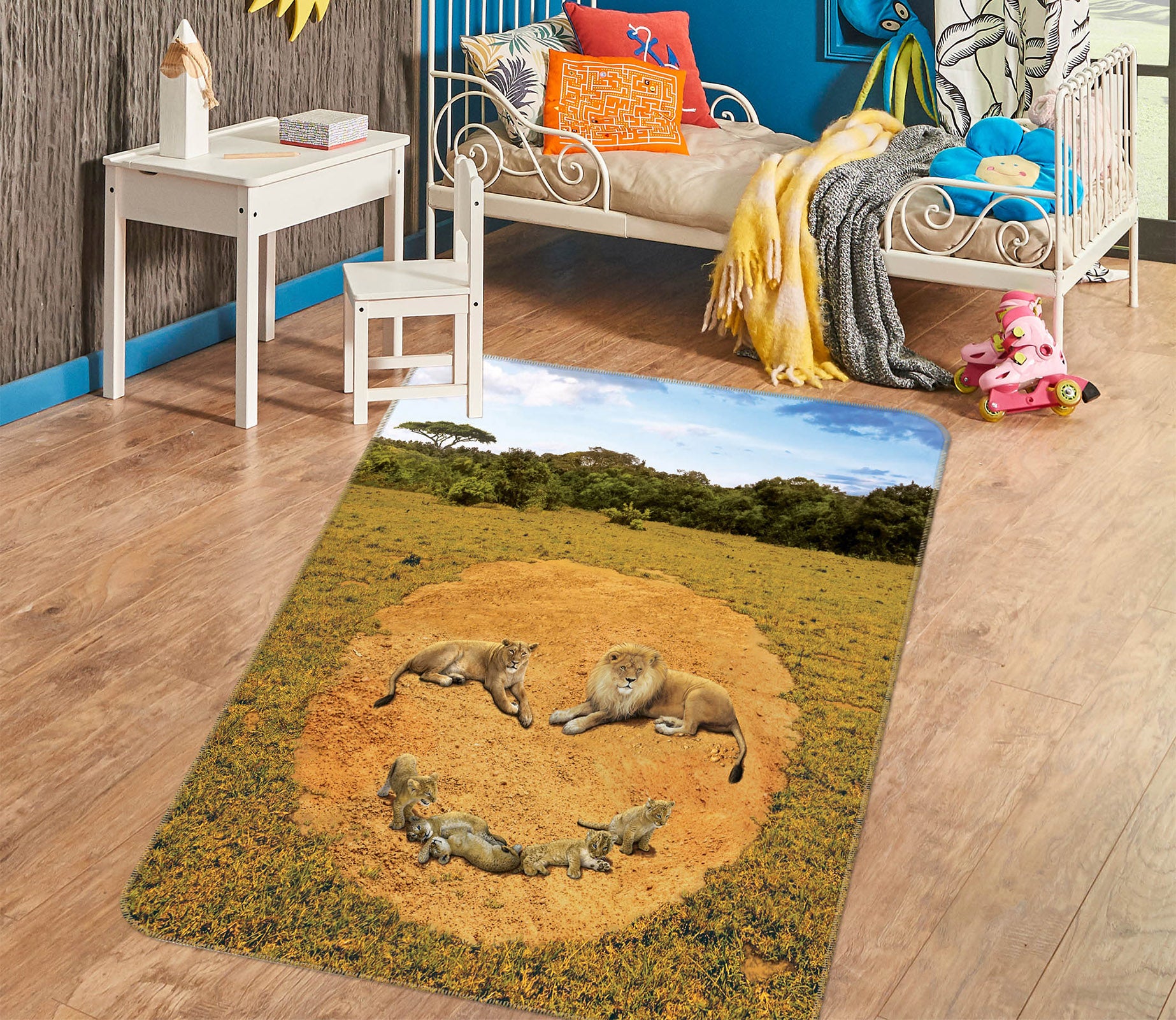 3D Grass Lion 84191 Vincent Hie Rug Non Slip Rug Mat