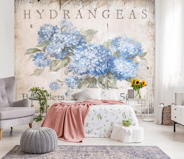 3D Blue Hydrangea 1405 Debi Coules Wall Mural Wall Murals Wallpaper AJ Wallpaper 2 