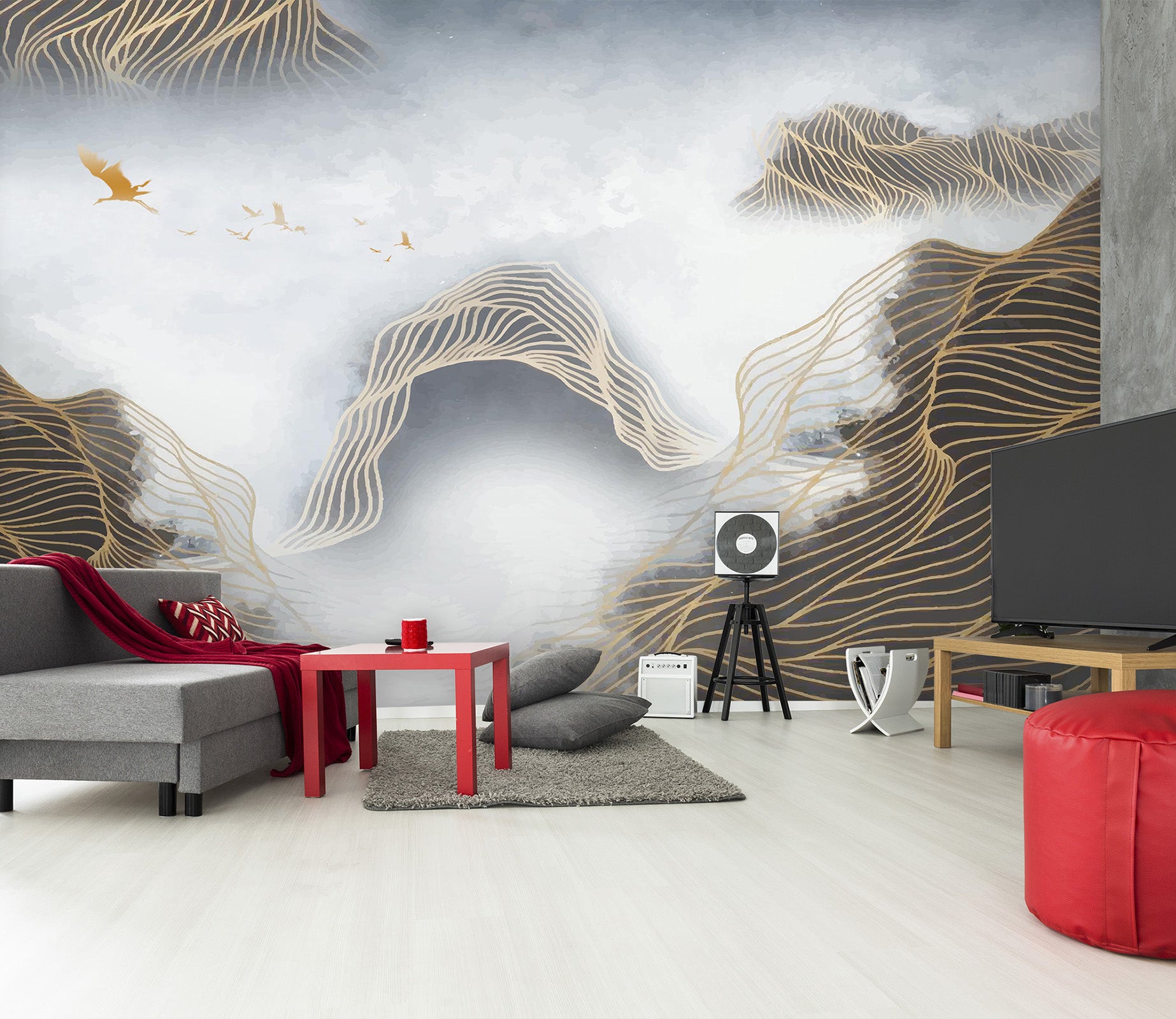 3D Wave Valley 2081 Wall Murals