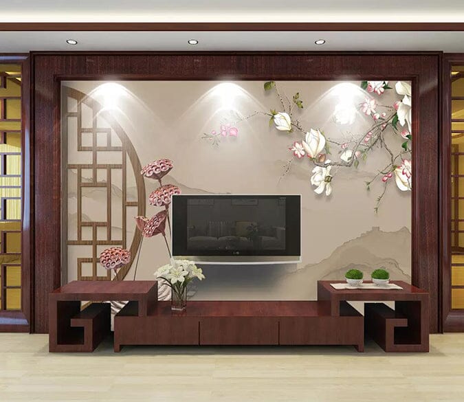 3D Lotus Magnolia 2711 Wall Murals Wallpaper AJ Wallpaper 2 