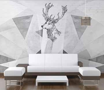 3D Graffiti Deer WC2075 Wall Murals