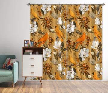 3D Flowers Leaves 185 Uta Naumann Curtain Curtains Drapes