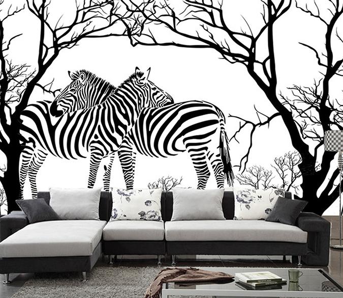 3D Zebra 355 Wall Murals Wallpaper AJ Wallpaper 2 