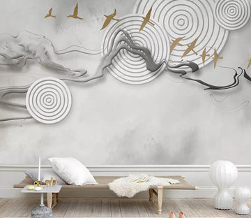 3D Wild Goose Flying WC1150 Wall Murals