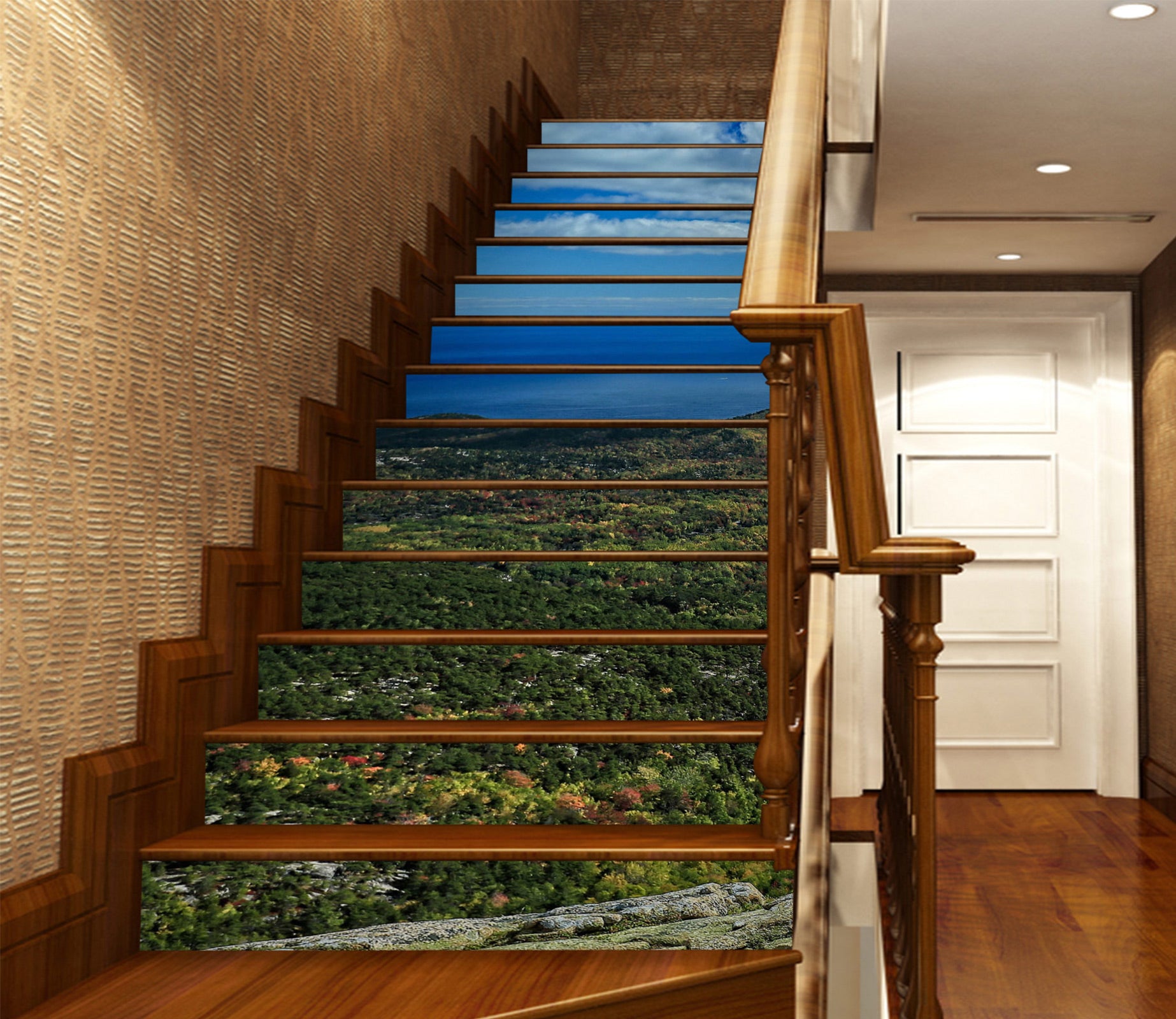 3D Sky Woods 101110 Kathy Barefield Stair Risers