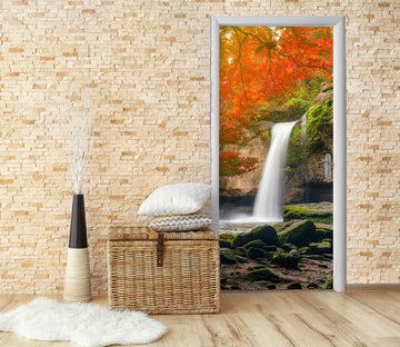 3D Maple Leaf Waterfall 154 Door Mural