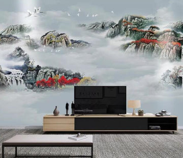 3D Flying Crane WC1563 Wall Murals