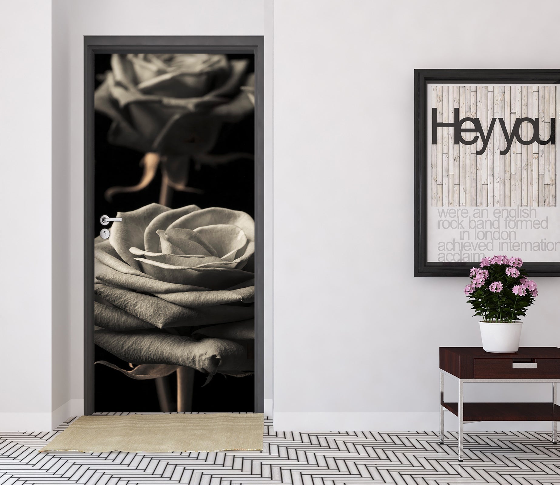 3D Retro Rose 5036 Assaf Frank Door Mural