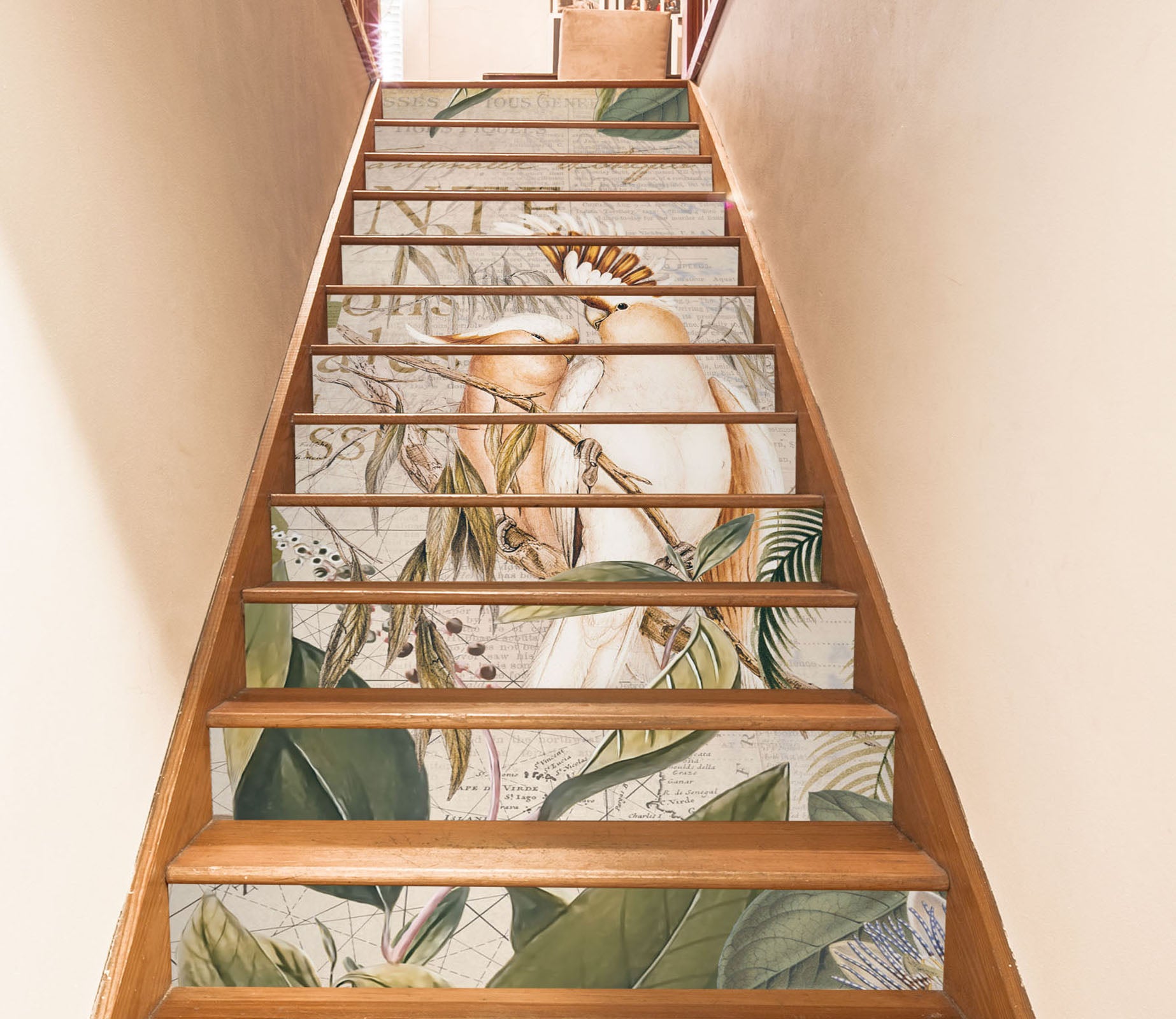 3D Tree Leaves Parrot 11048 Andrea Haase Stair Risers