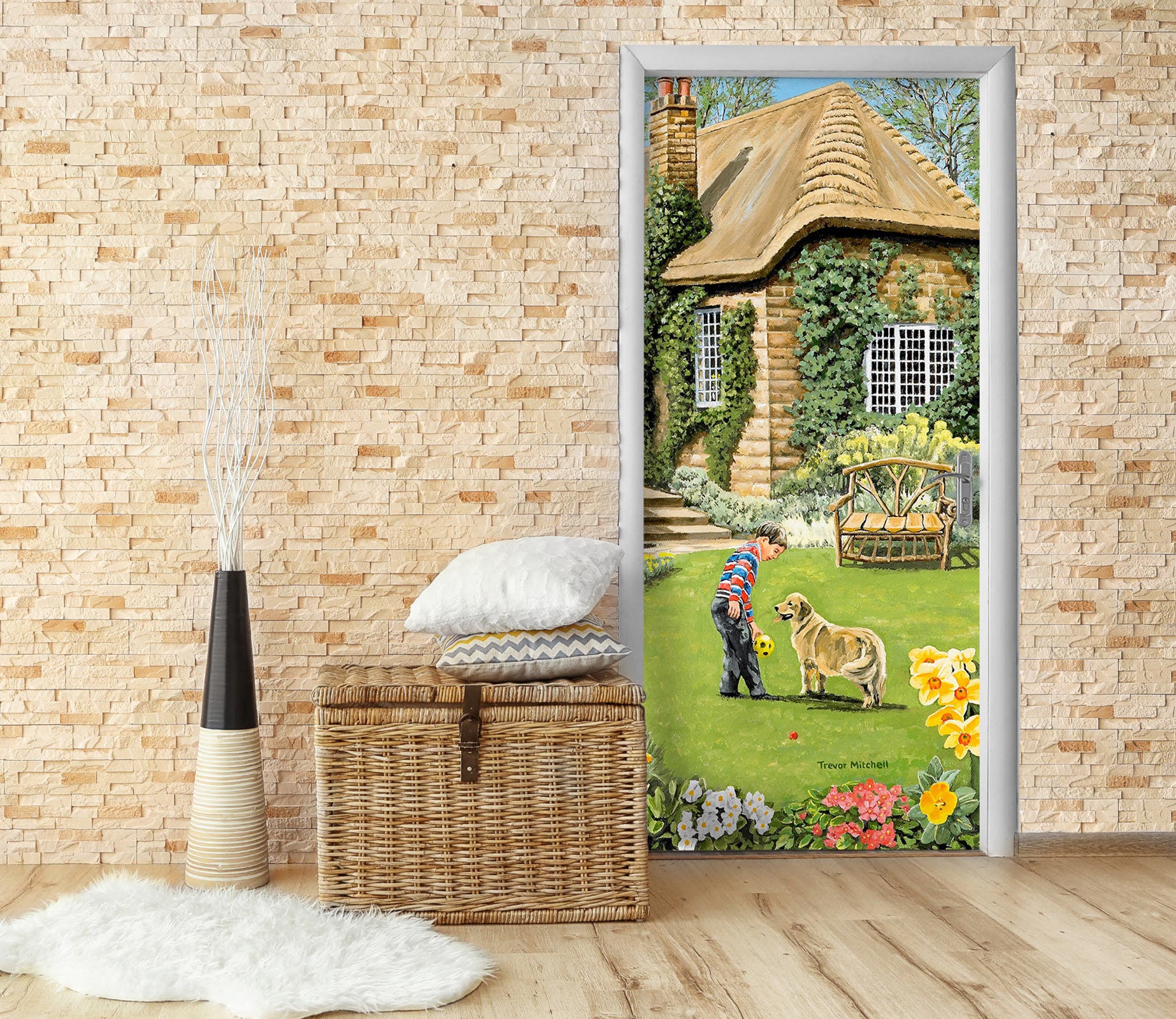 3D Lawn Courtyard 103132 Trevor Mitchell Door Mural