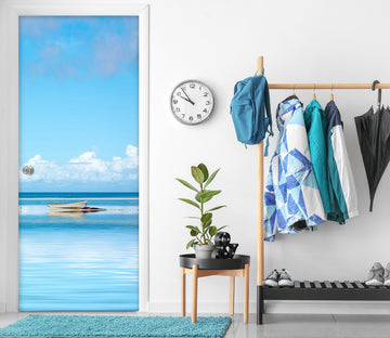 3D Blue Sky Sea Boat 11503 Marco Carmassi Door Mural