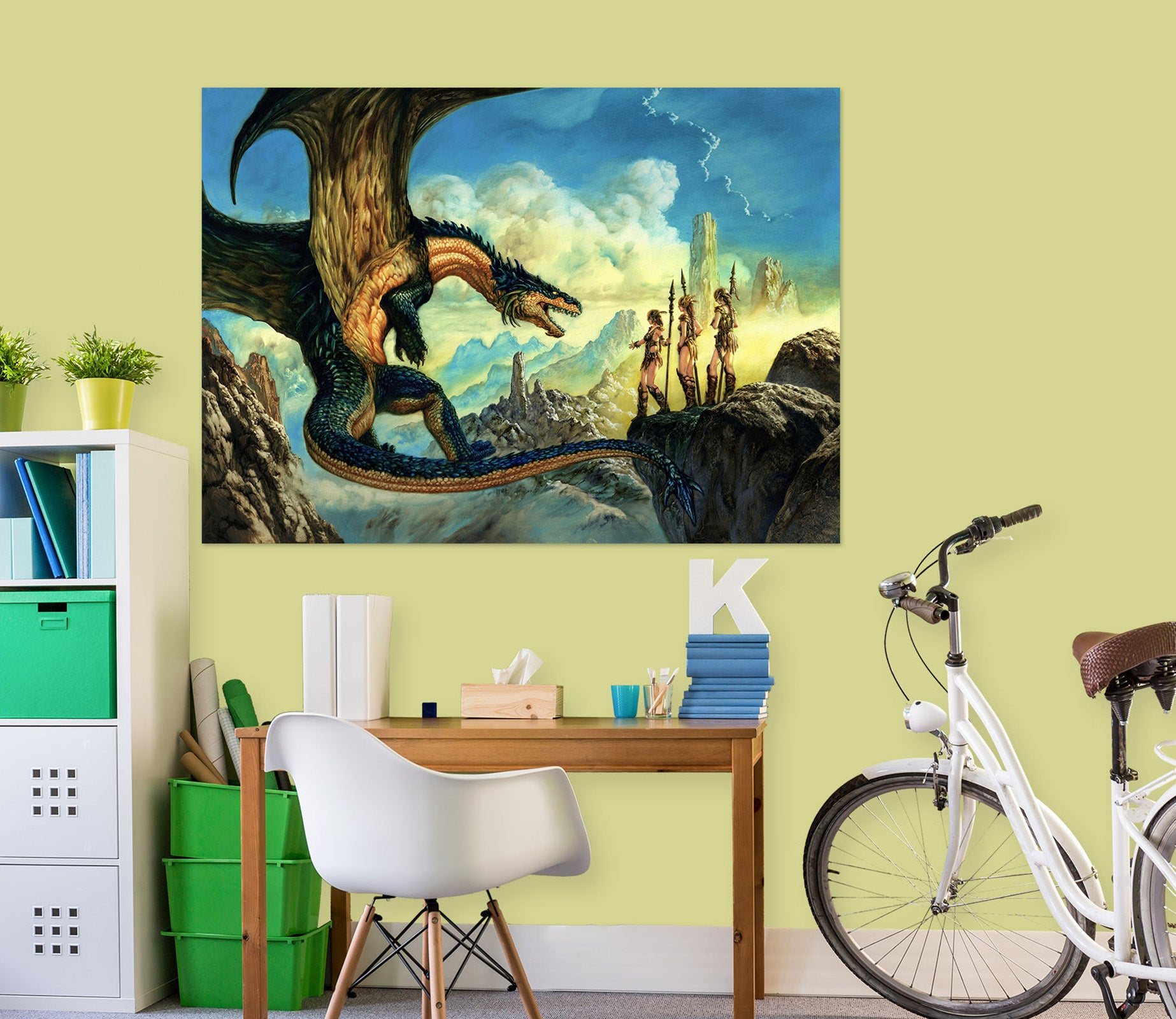 3D Dragon Cloud Warrior 8063 Ciruelo Wall Sticker