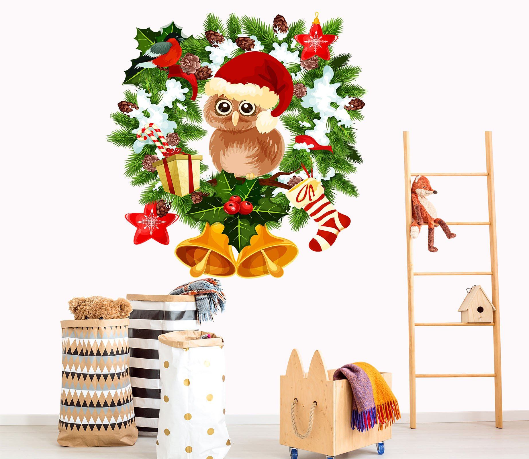 3D Owl Bell Hat 26 Wall Stickers Wallpaper AJ Wallpaper 