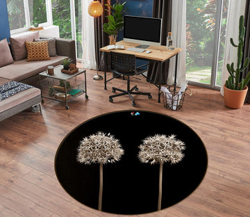 3D Dandelion Flower 7502 Assaf Frank Rug Round Non Slip Rug Mat