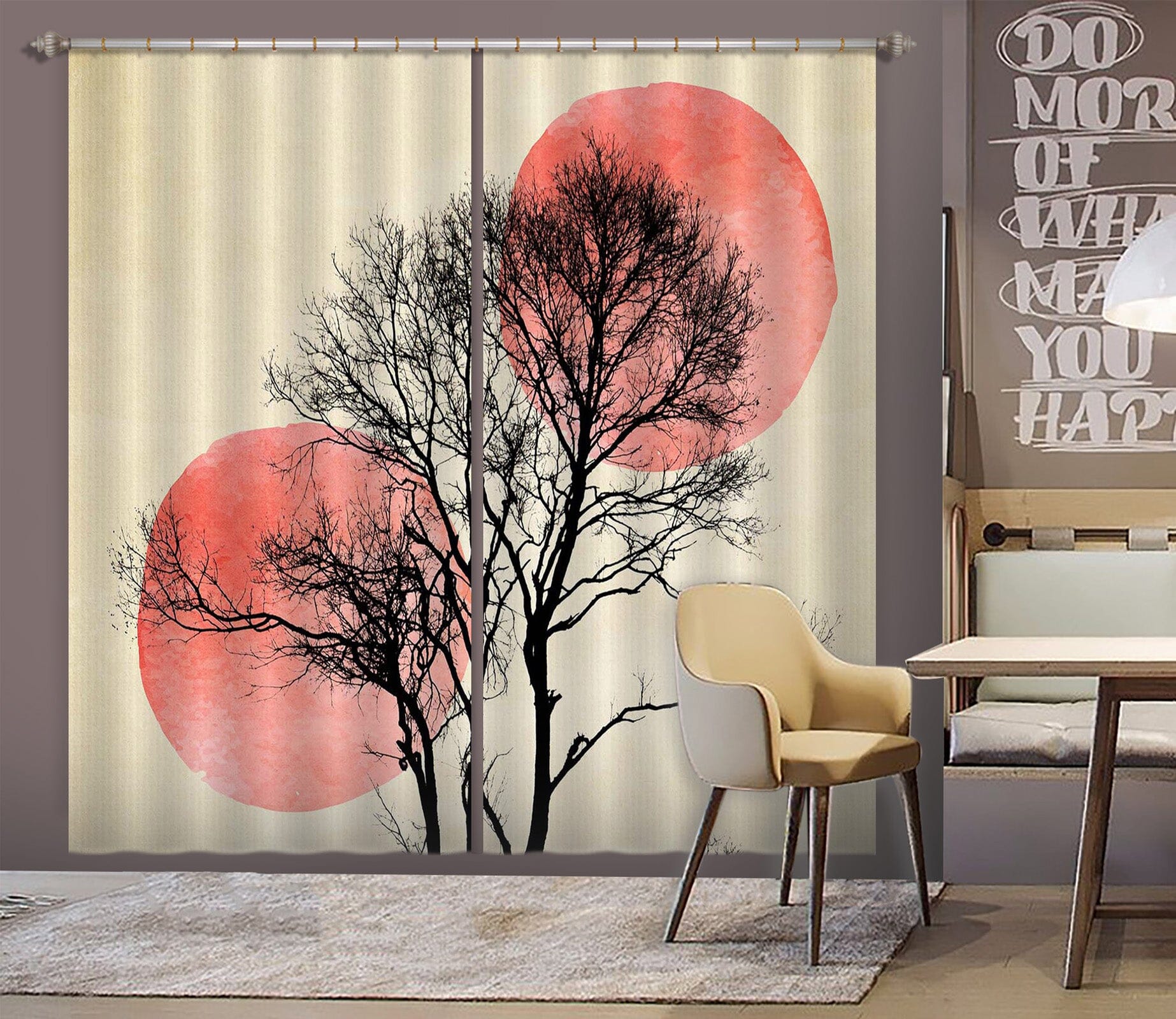 3D Moon Hiding 051 Boris Draschoff Curtain Curtains Drapes Curtains AJ Creativity Home 