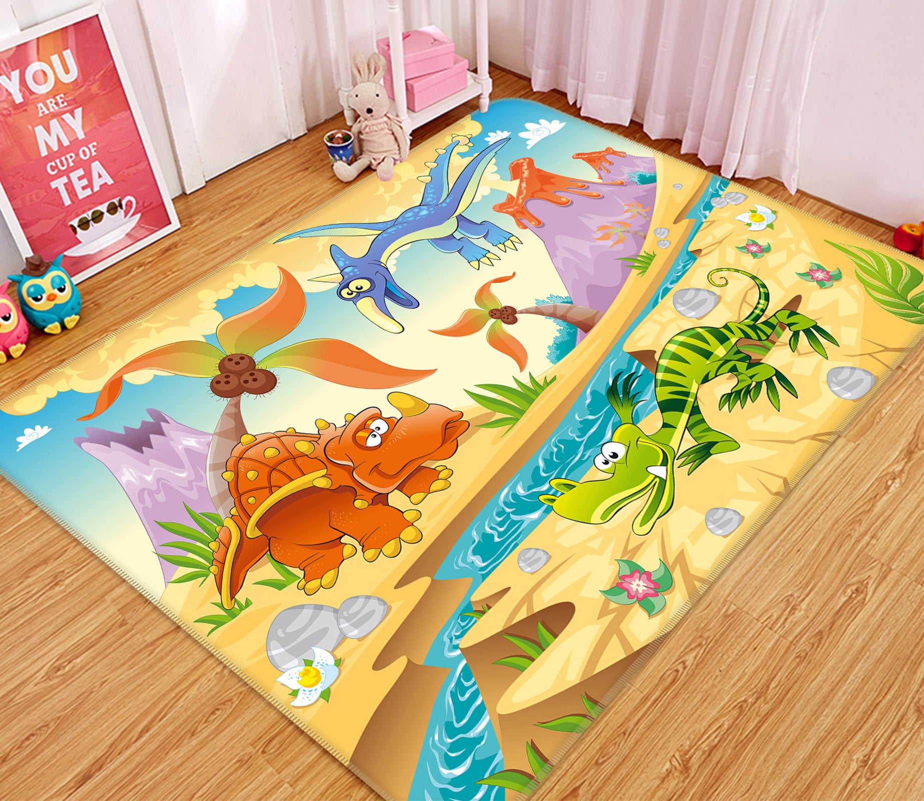 3D Cartoon Dinosaur 65140 Non Slip Rug Mat