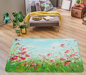 3D Pink Flower 1146 Skromova Marina Rug Non Slip Rug Mat