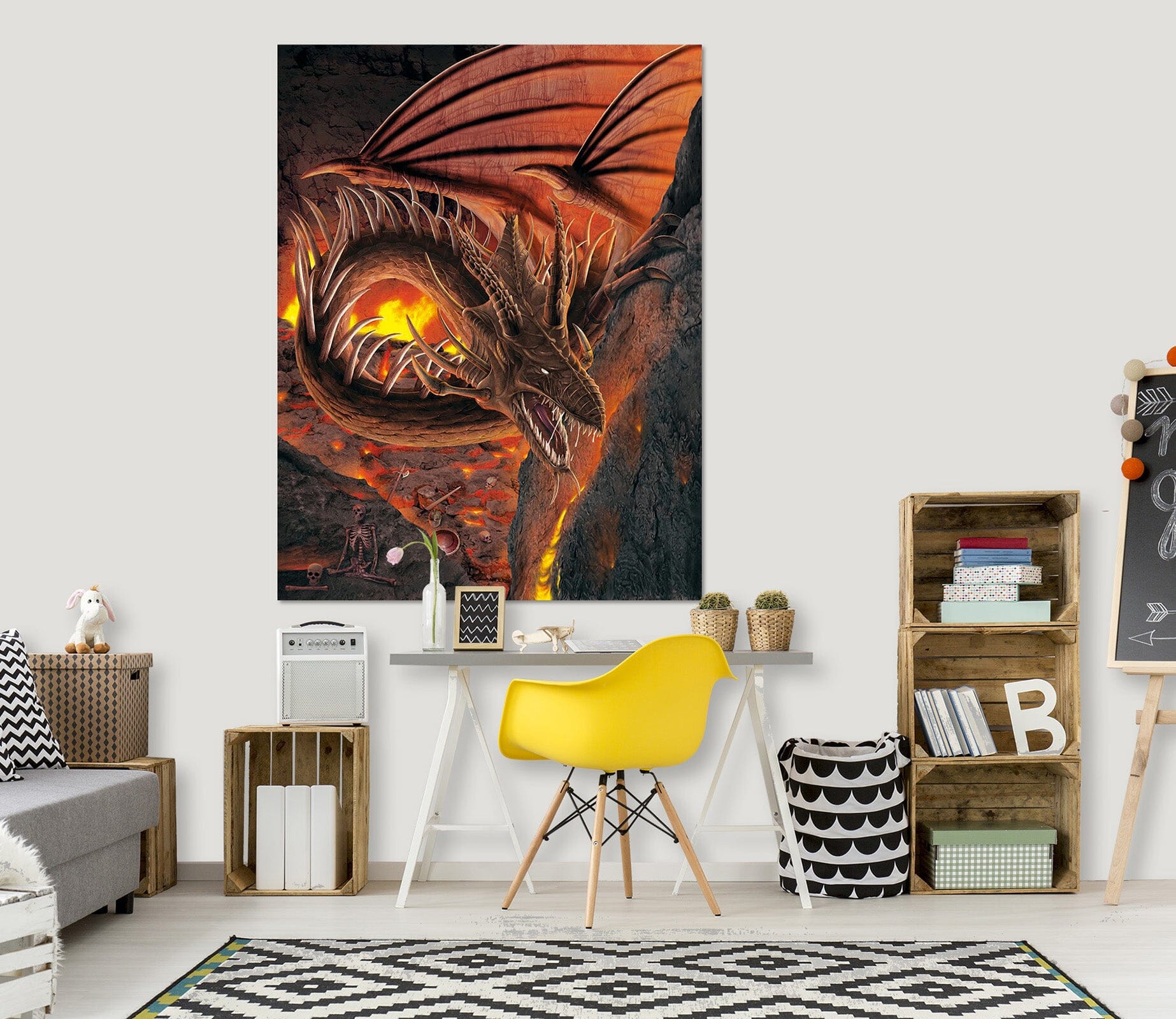 3D HellFire Dragon 042 Vincent Hie Wall Sticker Wallpaper AJ Wallpaper 2 