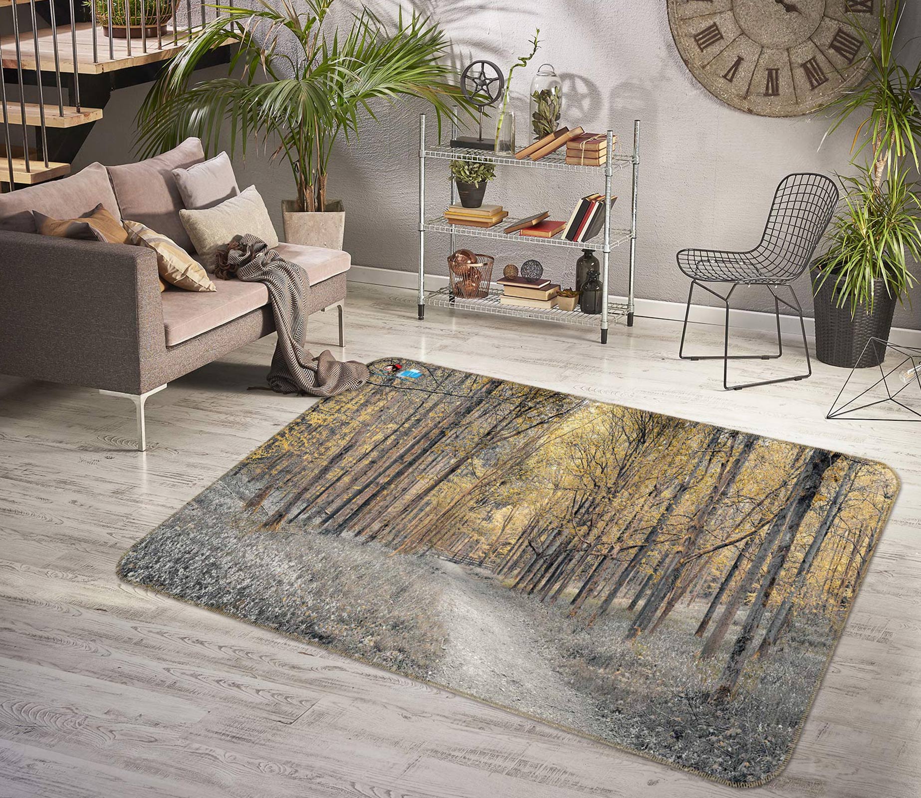 3D Forest Path 6897 Assaf Frank Rug Non Slip Rug Mat