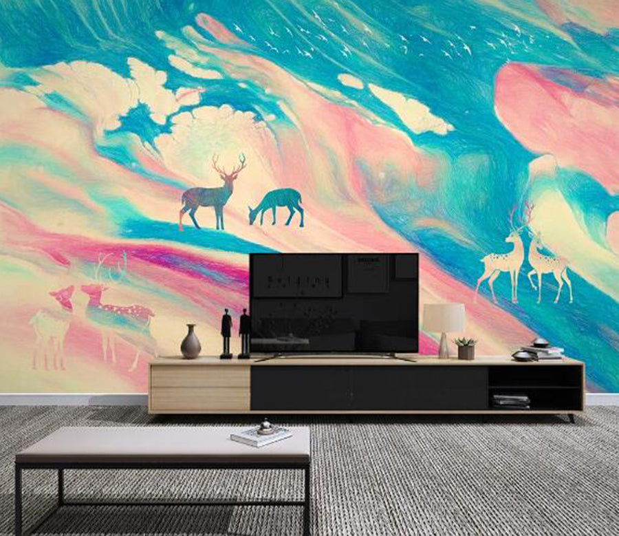 3D Color Fawn WC1374 Wall Murals