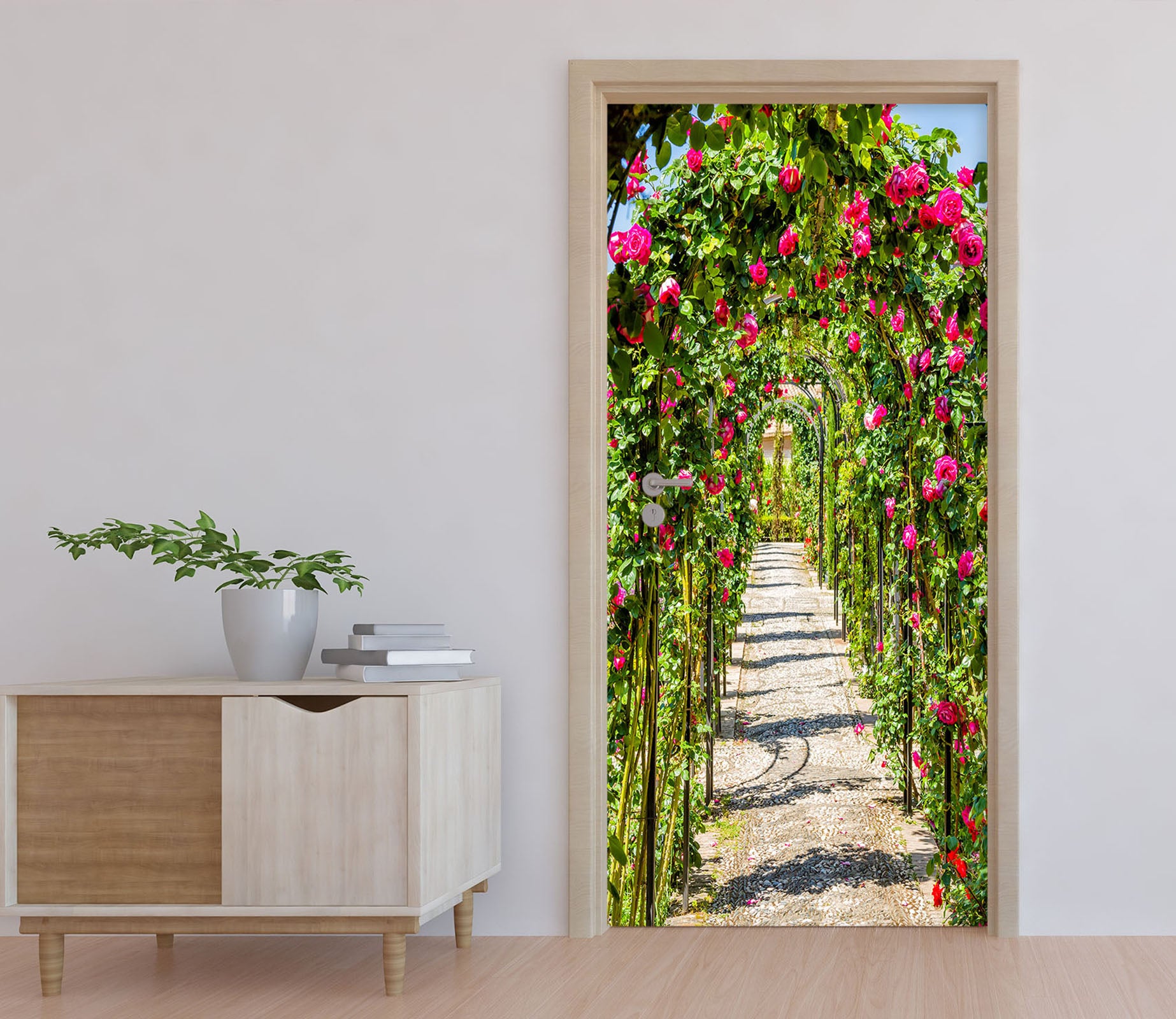 3D Corridor Of Flowers 22119 Door Mural