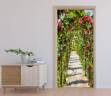 3D Corridor Of Flowers 22119 Door Mural