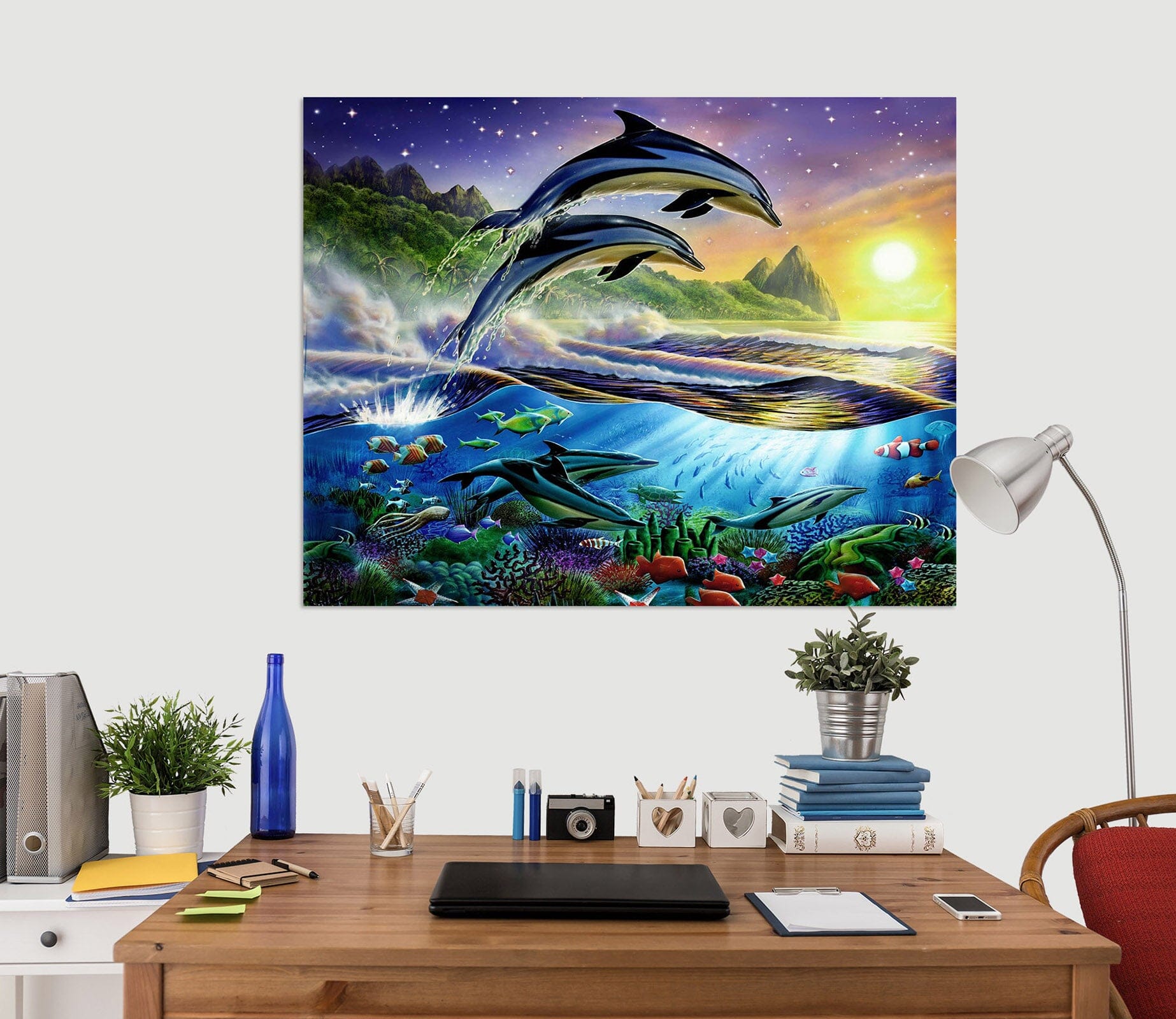 3D Painting Dolphin 001 Adrian Chesterman Wall Sticker Wallpaper AJ Wallpaper 2 