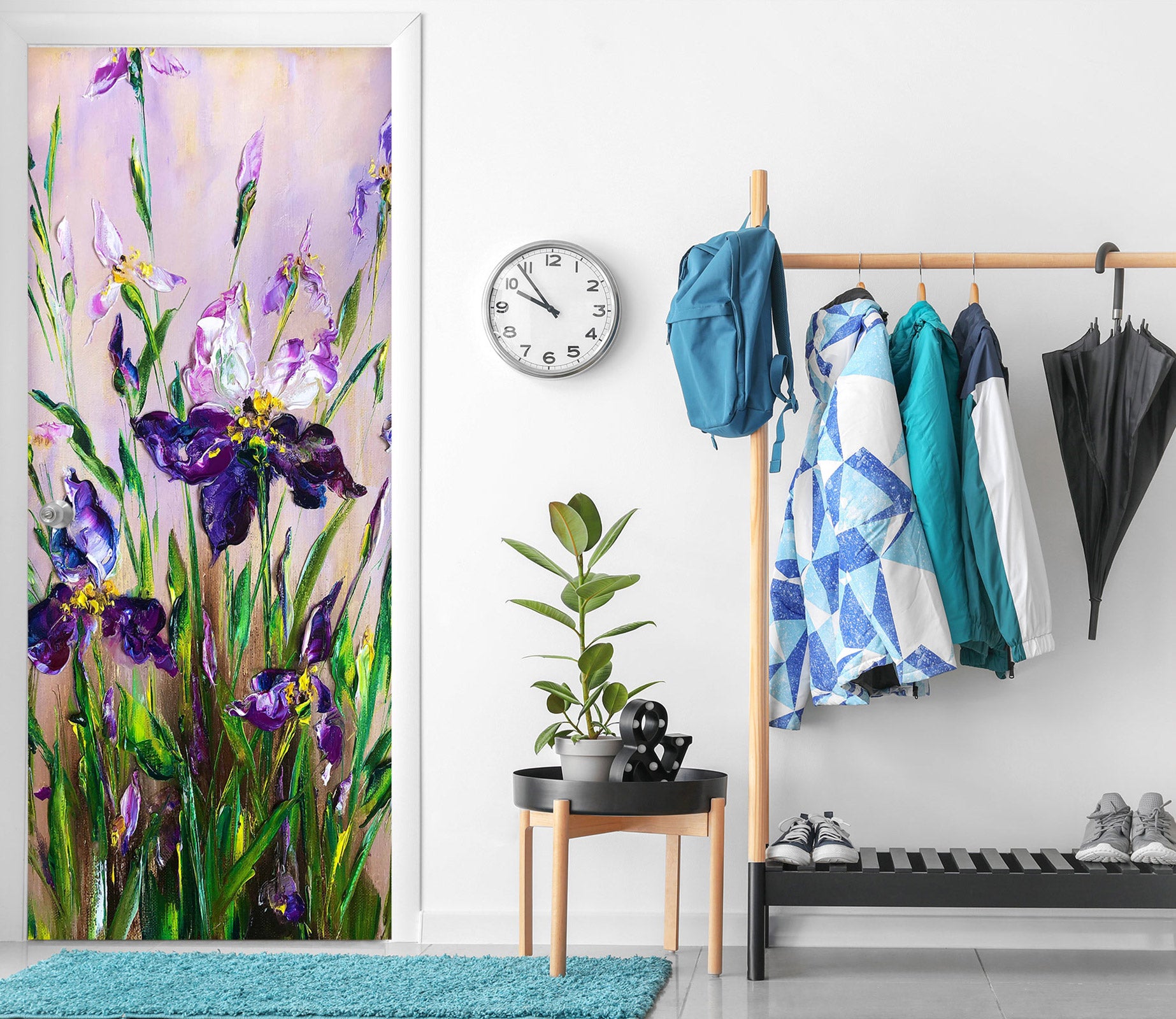 3D Purple Petal 3147 Skromova Marina Door Mural