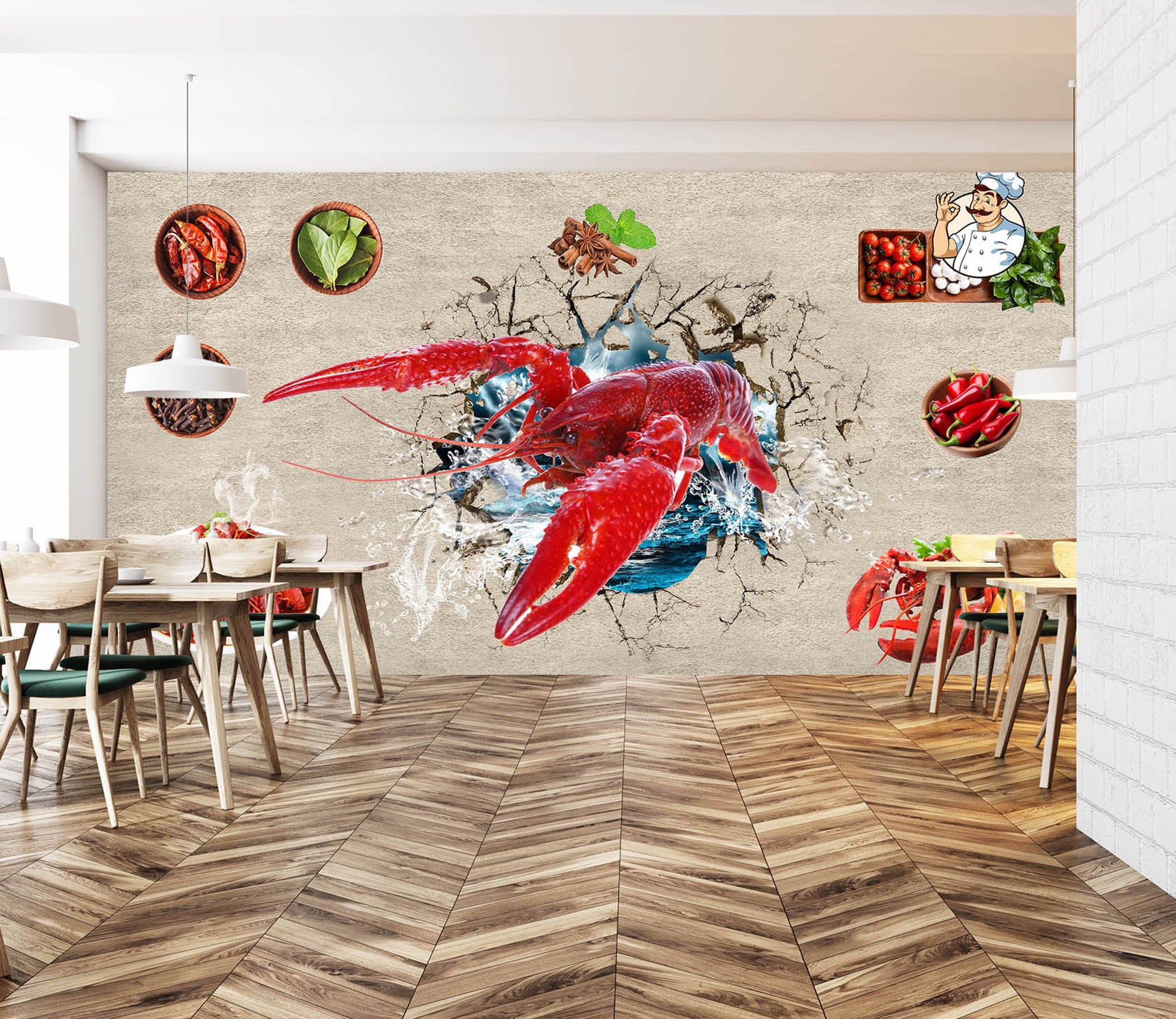 3D Red Lobster 3031 Wall Murals