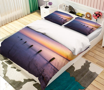 3D Sunset Purple Sea 1009 Assaf Frank Bedding Bed Pillowcases Quilt