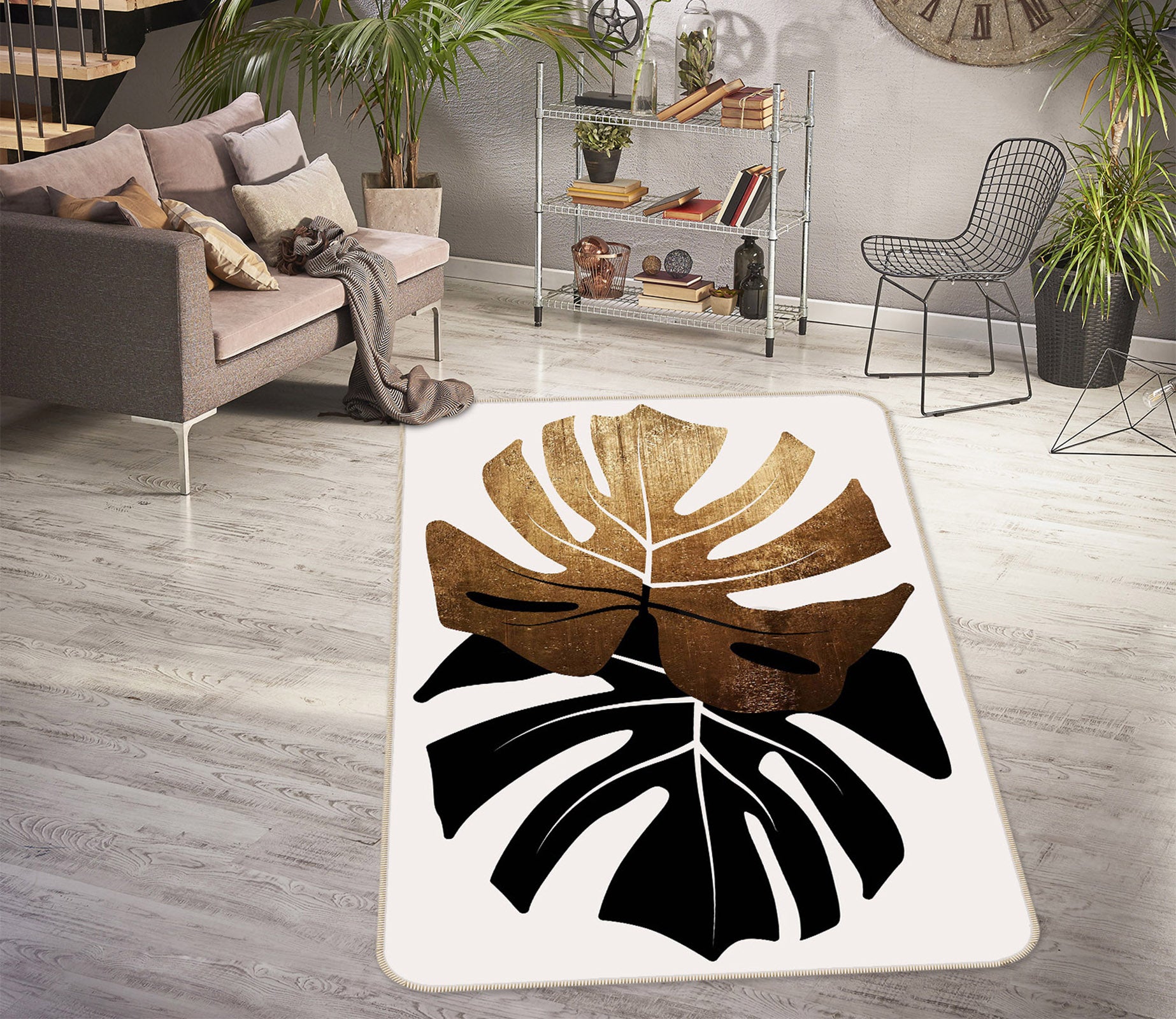 3D Leaf Pattern 1041 Boris Draschoff Rug Non Slip Rug Mat