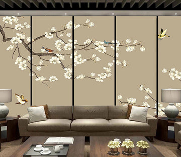 3D White Flower Tree WC1253 Wall Murals