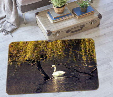 3D Lake Branches Swan 69024 Animal Non Slip Rug Mat