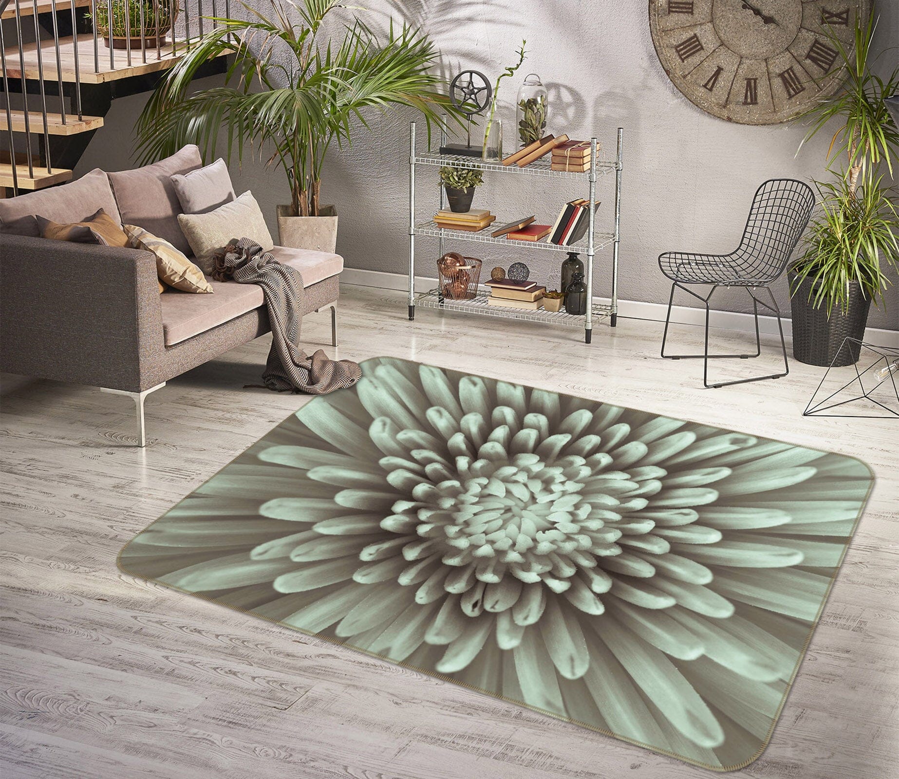 3D White Daisy 1001 Assaf Frank Rug Non Slip Rug Mat Mat AJ Creativity Home 