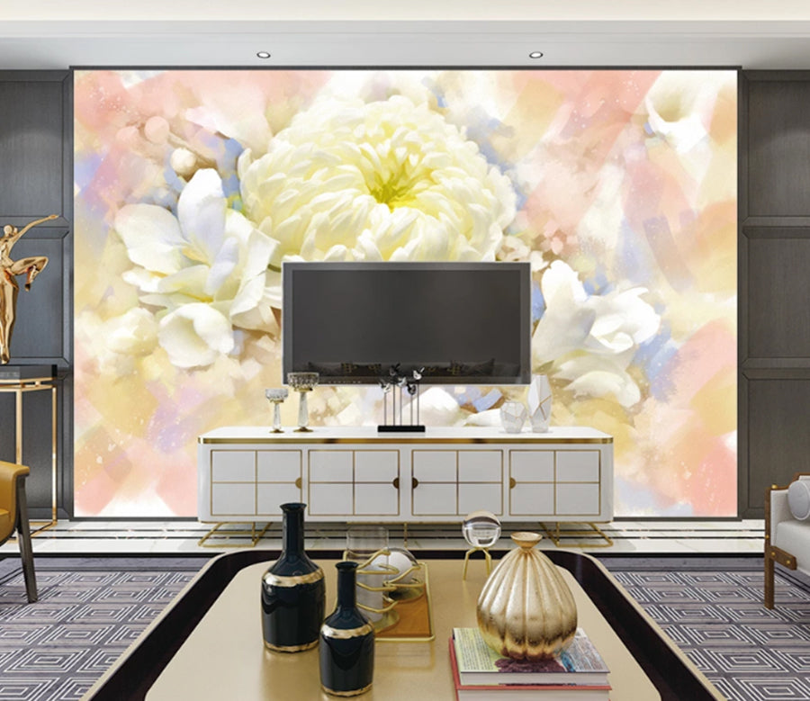 3D Yellow Chrysanthemum WC1840 Wall Murals