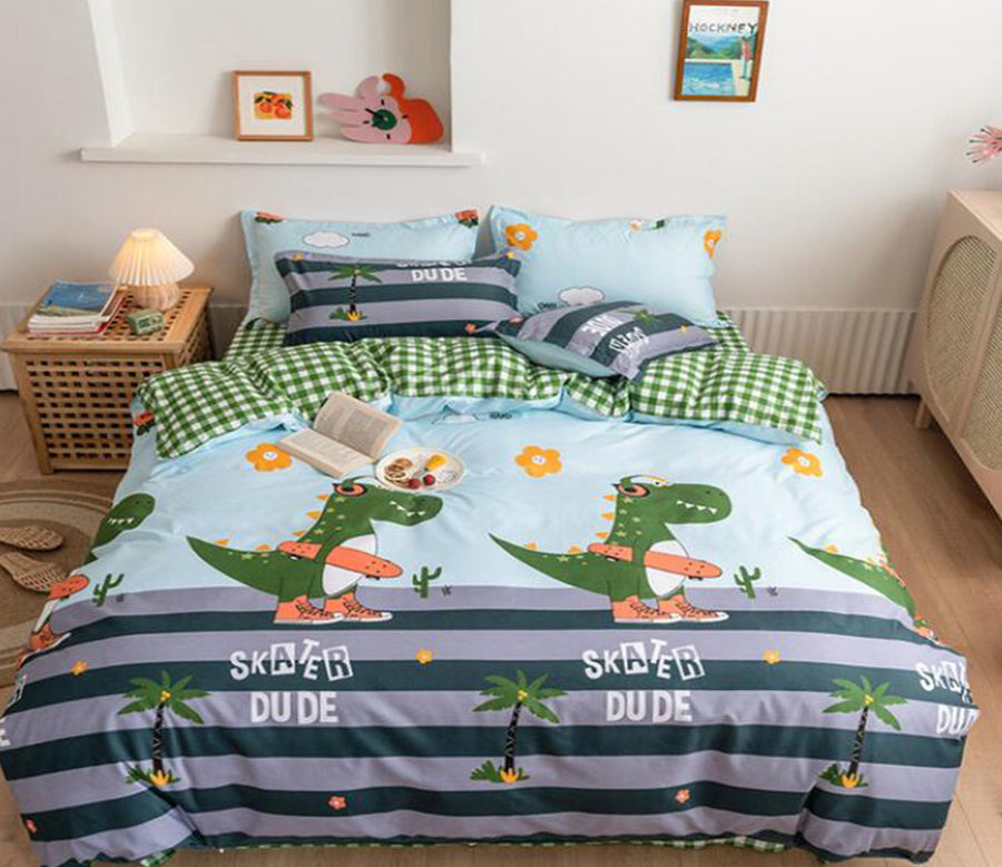 3D Cartoon Little Dinosaur 13157 Bed Pillowcases Quilt