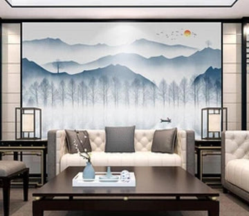 3D Foggy Forest 1705 Wall Murals Wallpaper AJ Wallpaper 2 