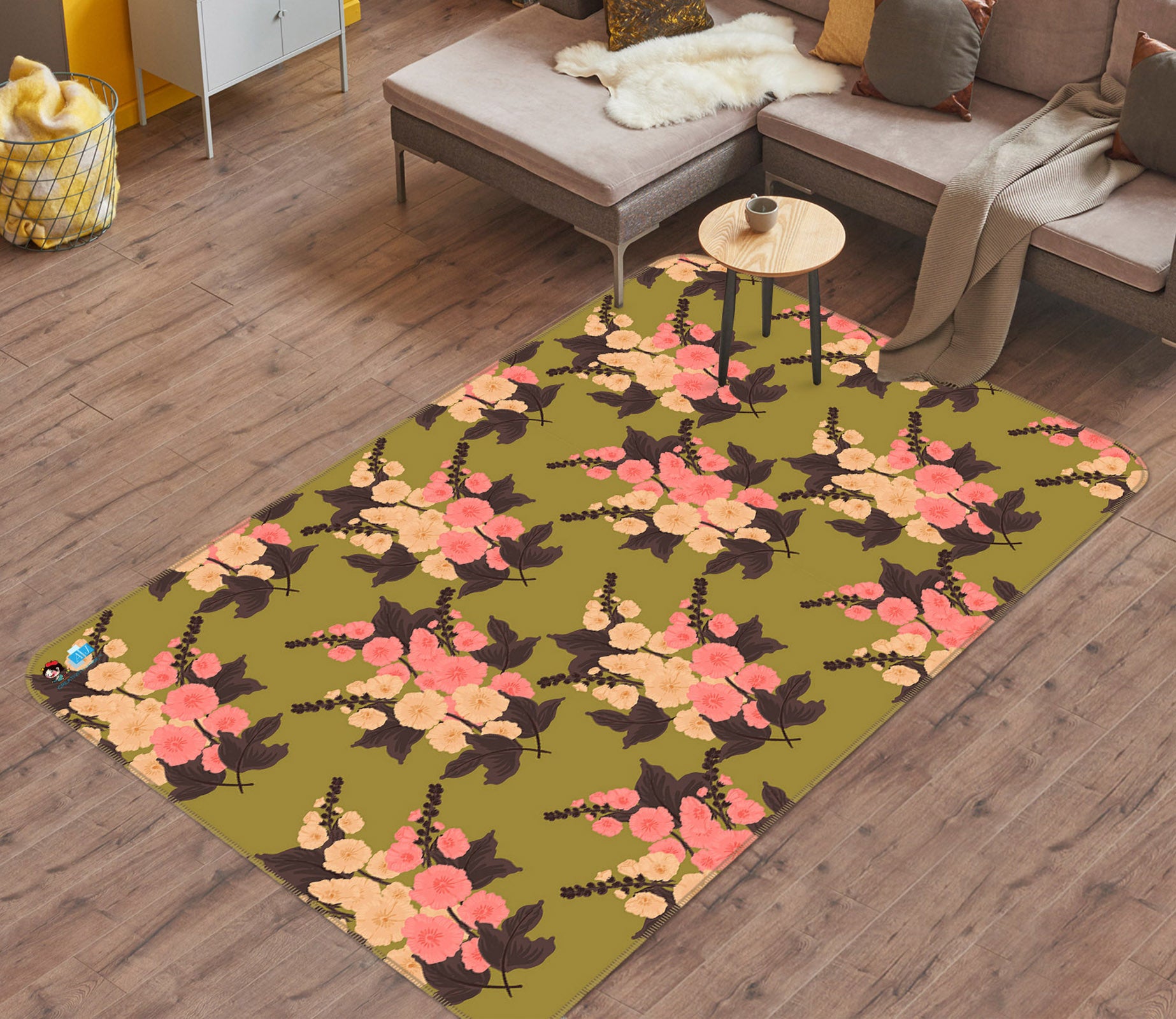 3D Pink Bouquet 10782 Kashmira Jayaprakash Rug Non Slip Rug Mat