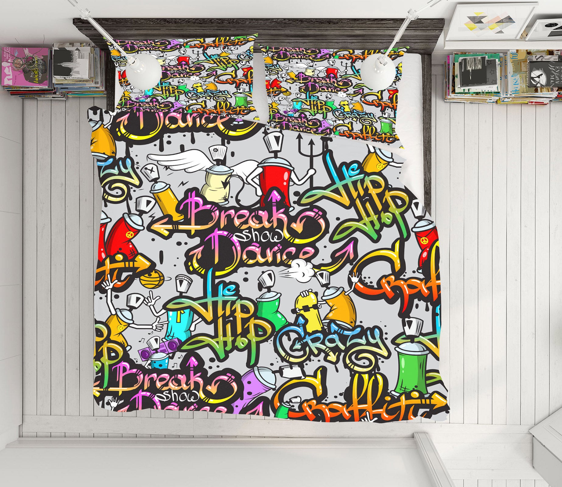 3D Alphabet Graffiti 60076 Bed Pillowcases Quilt