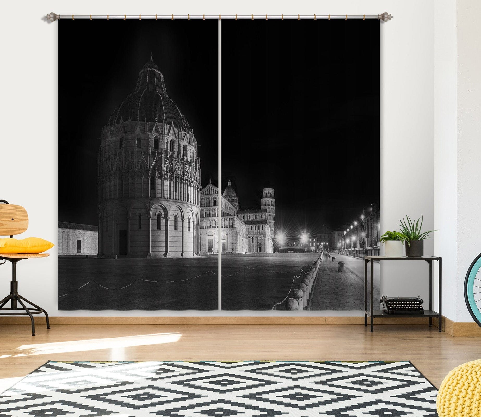 3D Black Castle 166 Marco Carmassi Curtain Curtains Drapes Curtains AJ Creativity Home 