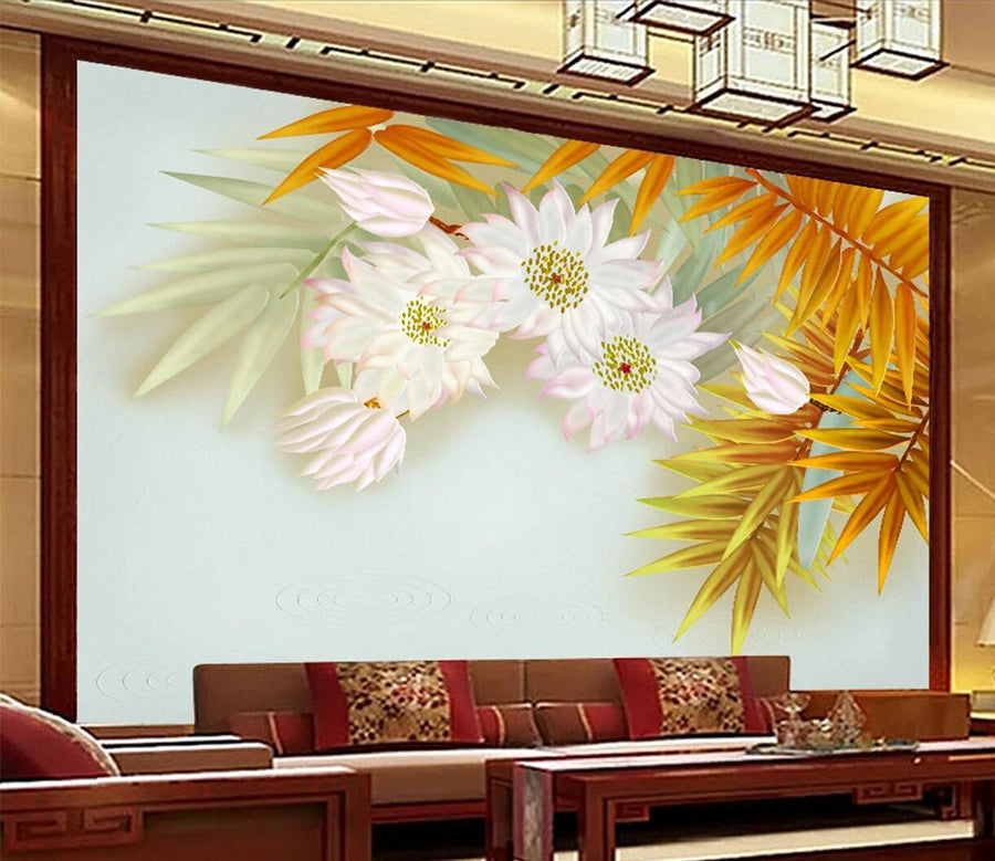 3D Maple Leaf Flower WC123 Wall Murals