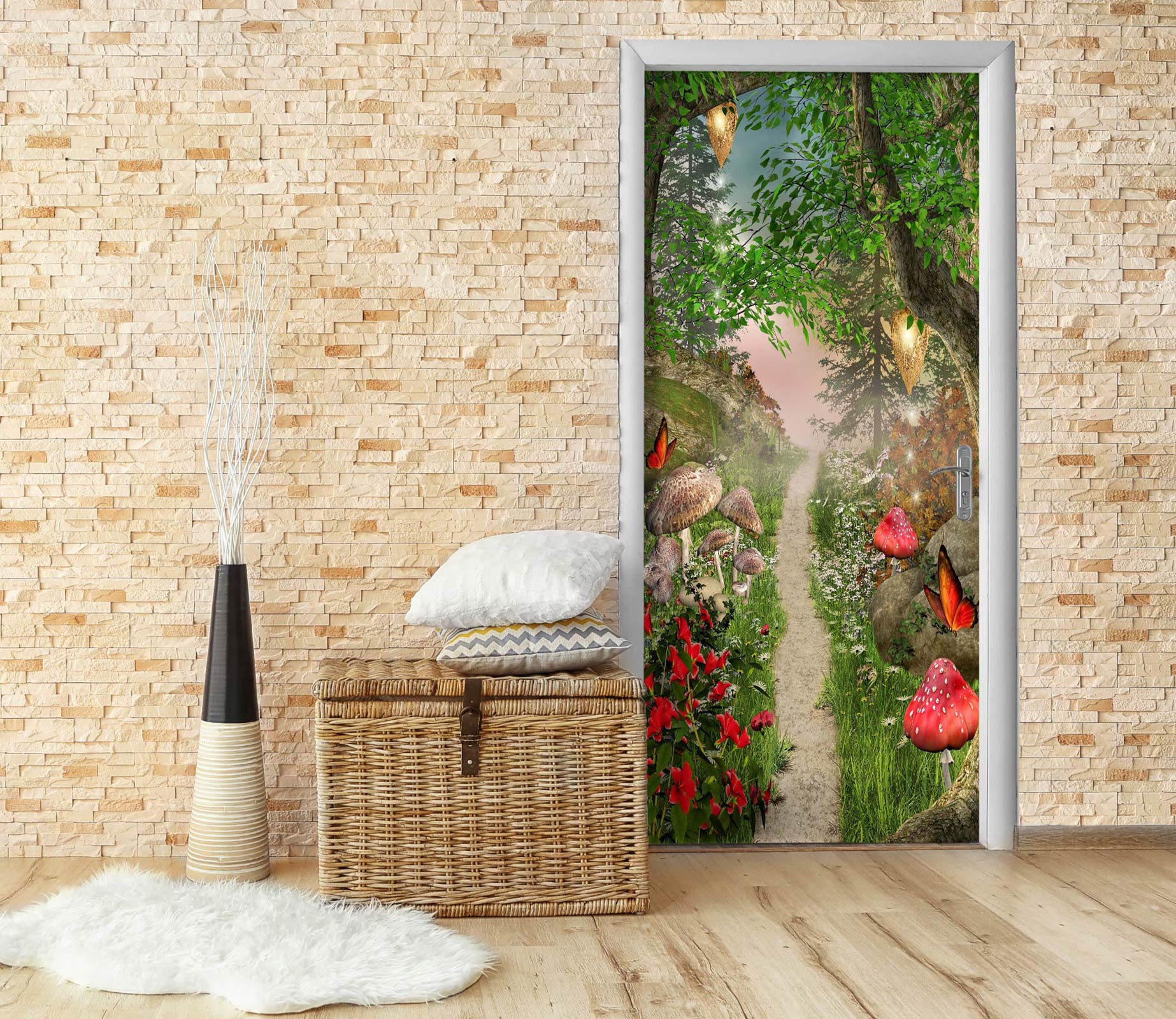 3D Jungle Path 23026 Door Mural